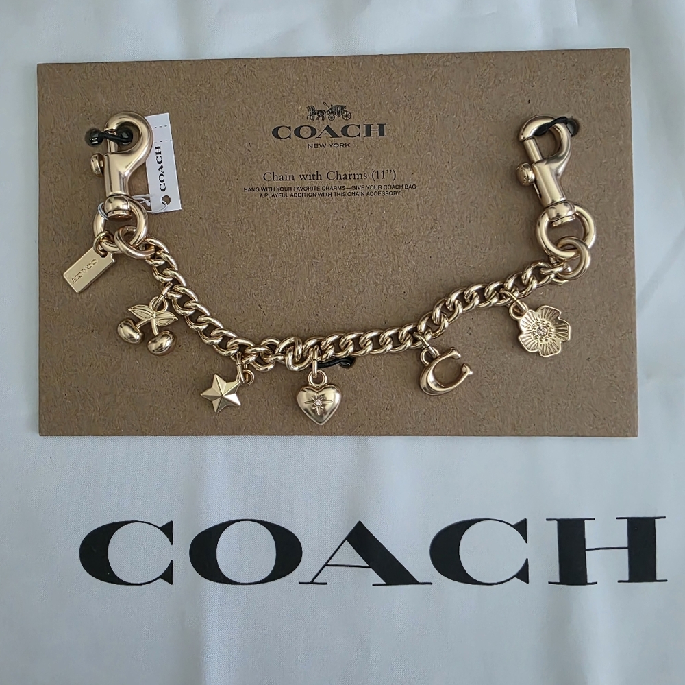 Coach Gold Swagger Chain With Charms